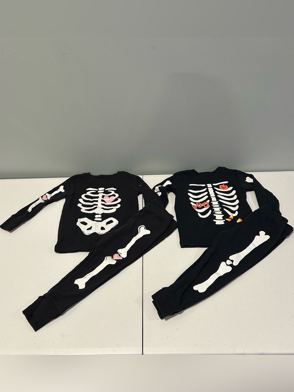 Carter’s Halloween Pajama Bundle Girl Boy Twin Skeleton Lot Size 18 Months
